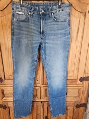 Calvin Klein Light Blue Slim Straight Jeans